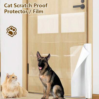 1 Roll Sofa Cat Scratch Protector, Furniture Scratch Guard Film, Transparent Anti-Cat Scratch Sofa Bed Protective Film, Trimmable Pet Furniture Guard, Easy To Apply And Remove Scratch-Resistant Film, Suitable For Sofa, Doors And Walls