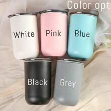 1pc Customized Stainless Steel Travel Mug - Double Wall Insulated Coffee Cup With Personalized Name, Cold Drink Cup | Elegant Matte Finish | Double Wall Insulated, Reusable Coffee Cup, Multifunctional, Decorative, Fashionable, Refined, High Quality, Personalized, Unique, Suitable For Men, Women, Boyfriend, Girlfriend, Father, Mother, Family, Friends, Son, Daughter, Students, Employees, Office, Tea Room, School - Multicolor - View 6