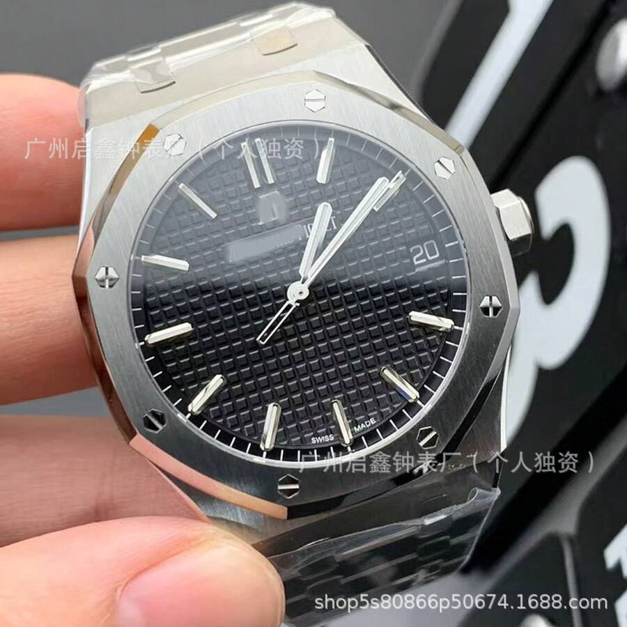 Royal Oak 15500 Series Watch Offshore Men's Automatic Mechanical Watch Men's Steel Strap Wristwatch - 3 - 查看 1