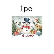 1 Stück/4 Stücke/6 Stücke/100 Stücke Weihnachtsbaum- und Schneemann-Vogelhaus gemusterte wärmeisolierende Tischware, maschinenwaschbare Polyester-Tischware, schützende Tischware, Mittelstück-Dekoration, tägliche Wohnzimmer-Dekoration, geeignet für Gruppenzusammenkunft-Dekoration - Verschiedenfarbig - Übersicht 12