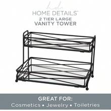 Home Details Mirrored Perfect For Perfumes Jewelry Makeup Cosmetic Organizer Stylish Decor In Matte Black 2 Tier Vanity Tower - MatteBlack - View 4