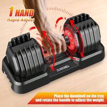 25/52.5/55LBS Adjustable Dumbbells Set With AntiSlip Handle Fast Adjust Weight Dumbbells Set With Dual Safety Locking System Versatile Weights Set For Women And Men Full Body Workout Fitn Compact Size Space Saving For Home Gym - Đỏ25lb1pcs - Xem 2