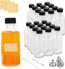 24 botellas de botellas de vidrio pequeñas,frascos de vidrio con tapa pequeños,60 ml botellas mini de bebidas alcohol,mini botellas - 1 - Ver 3