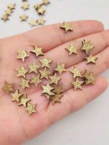 100 件迷你木制星星装饰，双面金色闪亮星星装饰，未完成的空白木制星星切片木制工艺品，适用于圣诞节装饰、DIY 剪贴簿派对工艺品、圣诞节餐桌装饰、节日派对装饰、居家装饰、节日礼物、生日、婚礼、母亲节、情人节 - 彩色 - 查看 4