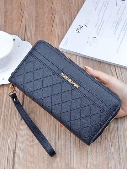 محفظة نسائية جديدة موضة بسحاب طويلة مع حامل هاتف طبقتين، محفظة نسائية، محفظة طويلة، محفظة بطاقات، محفظة معصم، محفظة سلسلة، محفظة عملات معدنية، محفظة عتيقة