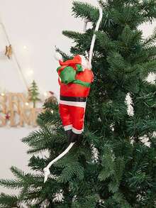 1 Stück Weihnachtsmann klettert auf Weihnachtsbaum Dekoration, Innen- & Außen Feiertags Wanddekoration, Weihnachtsmann klettert an Seil Festliche Weihnachtsbaum Deko, Multi- mit roten und grünen Weihnachtsmännern, Fensterausstellung, Haus Tür Wanddekoration, Weihnachtsbaum Party Deko, Weihnachtsparty Zubehör