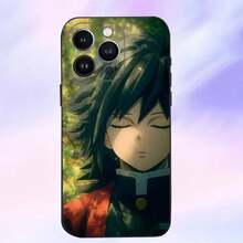 Funda de Teléfono Anime G-giyu T-tomioka Compatible con  16,15,14,13,12,11 Plus,Pro Max,XS,X,XR,SE,Mini,8,7, Funda Negra de Silicona Suave, Funda Compatible con  17, Funda  17 Pro, Funda  17 Pro Max - z6 - Ver 4