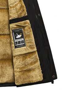 Men's Winter Cotton Jacket With Fleece Lining, Thickened Design & Large Fur Collar - Warm, Windproof, Hooded, Outdoor Casual, Versatile, Minimalist With Big Pockets - 黑色 - 查看 5