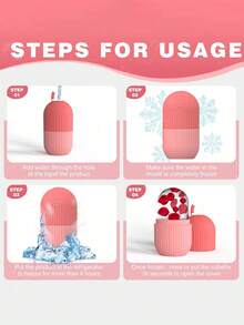 Ice Cube Roller Massager For Face, Eyes And Neck Naturally Conditioning And Skin Care,De-Puff Eye Bags,Reduce Migraine Pain,Reusable Massage Silicone Ice Mold (Pink) - Multicolor - View 9