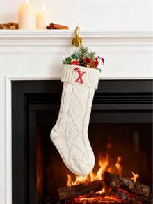 1 pezzo Calza natalizia da 18 pollici, calza lavorata a maglia a trecce di grandi dimensioni, perfetta per decorazioni del camino, decorazioni per feste natalizie, decorazioni per feste di Natale, decorazioni per il camino di casa, decorazioni per la stanza o regali di Natale. Calze natalizie personalizzate con iniziali, decorazioni natalizie per la casa, regali di Natale, decorazioni natalizie - Multicolore - Visualizzare 5