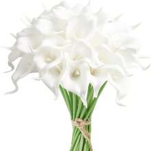 3/150Pcs White Calla Lily Artificial Flowers Bouquet ,Real Touch Faux Flower For Spring Decoration Wedding Vase Home Restaurant Bedroom Decoration, Holiday Birthday Party Accessories, Outdoor Garden Decoration, Home Office Room Holiday Decoration, Dining Table Decoration Farmhouse Decoration - Milky White 1 - View 6