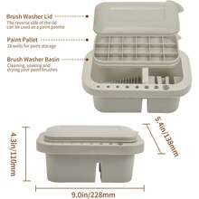 画笔清洁器、画笔架和收纳盒，带调色板，适用于丙烯颜料、水彩颜料和水性颜料