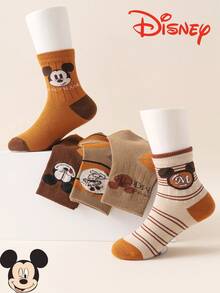 Disney 10/5 Authentic Mickey Mouse Family Children's Socks, Maillard Color Series, New Year's Gift Socks, Boys' Winter Socks, Mickey Cartoon Christmas New Year Animation Socks, Boys' Socks, Indoor Floor Socks, Creative Gift Socks, Socks For Children