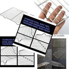 Grilling Rack Heavy Duty Wire Grate Oven Roasting Rack 5.3 X 8.75 Inch Rectangle Baking Cooling Steaming With 4 Legs Stainless Steel Rack 5.3"X8.75"22.2X13.5cm - Thép không gỉ - Xem 1