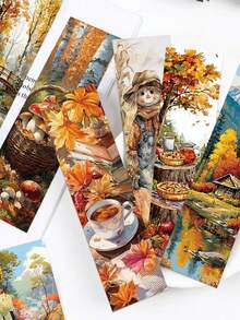 30 Stücke Herbst Lesezeichen Tagebuch Notizbuch Buch Seiten Markierungs Karten DIY Dekoration Bürobedarf Papier Karten Hochwertige Nachrichten Markierung Kreative Geschenk Dekoration