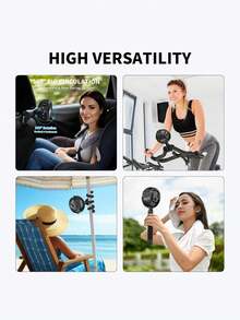 Mini Portable Car Fan – 3-Speed Rechargeable Clip On Fan With 360° Flexible Tripod, Quiet Handheld Cooling Fan For Baby Stroller, Car Seat, And Outdoor Travel, Rechargeable Mini Clip On Fan , Mini Portable Fan