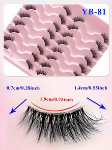 ENCHUW 16 Pairs Half Lashes Cat Eye With Clear Band Wispy False Eyelashes Natural Look 3/4 Corner Lashes Short Accent Lashes With Transparent Band - Black - View 2
