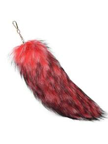 1 قطعة تعليقة حقيبة على شكل ذيل ثعلب مزيف، تعليقة ذيل فرو متعدد الألوان، تعليقة مفتاح على شكل حيوان لطيف، تعليقة مفتاح ذيل ثعلب فرواني زخرفي، اكسسوار فرواني كبير الحجم للتعليق في عيد الهالوين (قد تختلف ألوان الذيل، تعليقة المفتاح عشوائية)