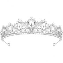 Rhinestones Tiara For Women Girls - Gold and Red Rhinestones - View 9