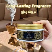 1 Box 80g Long-Lasting Fragrant Bakhoor/Luxury Hotel Series Arabic Style Incense, Gold Canister, Intense & Durable Aroma, Suitable For Home Decor, Relaxation, Work, Ideal Gift For Valentine's Day, Ramadan, Christmas - Gold - View 7