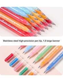 Languo Acrylic Painting Special Hand Pen Plus Version, Super Large Capacity Metallic Gloss Gel Pen, 1.0mm Stainless Steel Pen Head Design, Ink Flow Smoothly, Suitable For Students To Draw, Take Notes Back To School - Multicolor - View 5