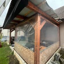 1块透明防雨防水篷布带密封圈，户外花园透明防雨罩防风篷布，适用于庭院鸡舍遮阳，植物露营