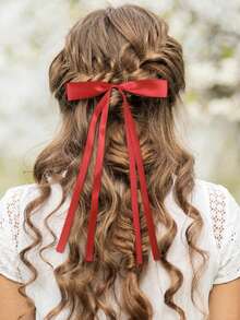 16pcs/8pcs Girls Bowknot Hair Clips, Ribbon Tail Bow Hair Clips, Solid Color Hair Accessories - Multicolor - View 4