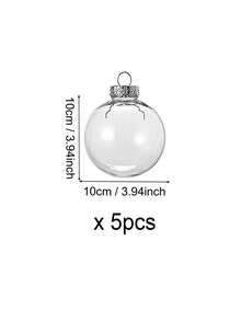 10/5/1pc透明圣诞装饰塑料球，圣诞节DIY手工配件塑料空圆球，圣诞树装饰，家居装饰道具，节日派对气氛装饰空球，拍照装饰道具，适用于万圣节，DIY手工道具，圣诞树，拍照道具，家居装饰，节日派对装饰 - 彩色 - 查看 15