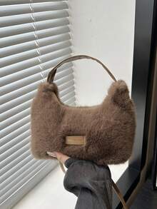 1个拉链封口极简设计纯色可爱云朵造型手提包，韩式个性化可调节肩带斜挎包，适合日常使用，高性价比包包，透气性好，适合青少年购物、通勤、日常使用，是送礼佳品。 - 百搭手提包 - 查看 3