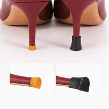 2 Pairs High Heel Protectors, Anti-Slip & Wear-Resistant Heel Caps, Fashionable & Durable Noise-Reducing Heel Covers, Suitable For Weddings, Office, Parties - Black - View 5