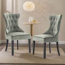 Two Dining Chairs/Dressing Chairs With Thickened Cushions, Elegant Style, Suitable For Any Dining Table. - Khaki - View 6