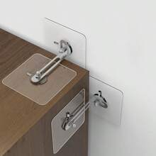 Correa de antivuelco montada en la pared, estabilizador de muebles de plástico, anclaje de gabinete sin taladro, soporte de para estantería, TV, zapatero, armario, dispositivo de para el hogar