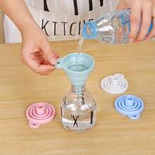 1pc FlexiFunnel Collapsible Silicone Funnel - Flexible & Space-Saving Design For Kitchen & Restaurant Use - Ideal For Pouring Liquids, Jams, Beans - Random Color - Multicolor - View 7