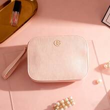 Borsa portaoggetti con cerniera rosa da donna, comoda da trasportare, con uno stile fresco e dolce, adatta per viaggi di lavoro, viaggi, uso quotidiano, conservazione di cosmetici e campioni