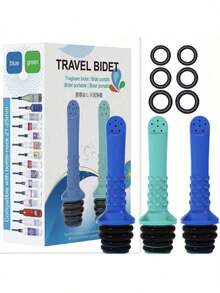 3pcs/Set Mini Personal Hygiene Bidet Sprayer, Handheld Portable Bottle Attachment Cleaner, 2 Colors Blue & Green, Gentle, Easy To Use And Hygienic Personal Care Solution, Suitable For Toilet Or Travel, Fits All Bottles, Compact Design, Easy To Carry