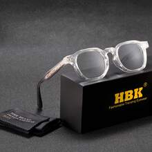 Gafas transparentes para hombre HBK con marco de TR y lentes de ABS, de estilo ovalado, casual, simple y vintage. Monturas de gafas de moda para uso al aire libre, viajes, fotos, deporte y óptica, tanto para hombres como para mujeres. - K39944 - Ver 8