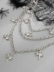 1pc Women's Fashionable And Sparkling Star Pants Chain, Multi-Layer Metal Waist Chain, Hanging Chain, Personalized And Versatile Pants Chain - Multicolor - View 5