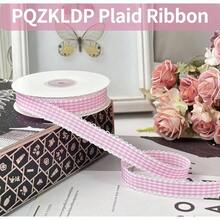 Gingham Plaid Ribbon - 58x20 Yards Polyester Checked Ribbon Wrapping, Flower Bouquets, Wreaths - Home Party Decor Ribbon Pink - Hồng + 5/8" - Xem 5