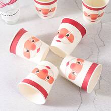 Einweg-Geschirr-Set in Form des Weihnachtsmanns, 7/9 Zoll Einweg-Weihnachtsparty-Pappteller, Einweg-Papierbecher, -Teller, -Servietten, geeignet für 10/24 Gäste, passend für Feierlichkeiten, Weihnachtsdekoration, besonders geeignet für Weihnachtsveranstaltungen und Partyartikel.