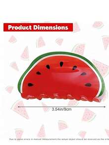 1pc 9cm Watermelon Shaped Hair Clip, Acrylic Fruit Design Hair Claw Clip, Cute & Stylish Bun Holder For Women Elegant Hair Accessories Winter Hair Clutch