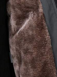 1件男士长袖保暖内衬冬季外套，立领休闲保暖冬季外套 - 灰色 - 查看 5