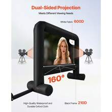 16 Ft Inflatable Movie Screen, 600D Washable Inflatable Projector Screen With Portable Storage Bag, 16:9 Easy Set Up Movie Projection For Outdoor Backyard, Home Theater, Theme Party, Pool Fun - 查看 4