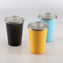 6 أكواب من الفولاذ المقاوم للصدأ 304 سعة 350 مل/12 أونصة ملونة، طقم 6 أكواب بينت، أكواب معدنية قابلة للتكديس، مناسبة للسفر والتخييم والأنشطة الخارجية (3 ألوان، 2 من كل لون) - متعدد الألوان - مشاهدة 7