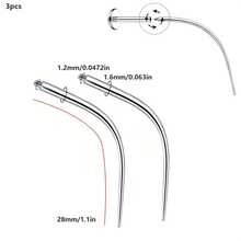 3pcs/Set 18G/16G/14G Hypoallergenic Stainless Steel External/Internal Thread Curved Barbell Tapered Body Piercing Jewelry Insertion Tool Kit, Suitable For Ear/Nose/Lip/Eyebrow/Navel/Tongue Piercing And Stretching