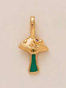 1PC Fashionable DIY, Simple And Elegant, Heart-Shaped Zirconia Cat Maple Leaf Pendant, Gold-Plated And Color-Preserved 14K