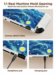 Ayotu Space, Ocean & Black Cat Theme Switch Protective Case, Compatible With New Switch 2 (2025)/Switch NS/Switch OLED, Can Be Installed On The Dock Without Removing The Protective Case, Universal Game Controller Protective Cover, Switch Gaming Accessories, Anti-Fall, Anti-Scratch, Romantic For Autumn/Winter, Back To School Season, Christmas, Valentine's Day Gift - Multicolor - View 5