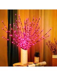 2 Bộ Đèn Dây LED Hình Cành Cây Bạch Dương Thanh Lịch - Sử dụng pin, Có các tùy chọn màu Tím/Trắng ấm/Hồng/Xanh dương, 20 bóng đèn LED, Thích hợp trang trí nhà cửa, phòng ngủ, đám cưới, Giáng sinh, ngày lễ. - 2 đèn cành màu nâu - Xem 10