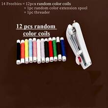 14pc Portable Handheld Sewing Machine Set - Compact Manual Sewing Tool, Adjustable Tension Knob, Quick Repair Without Power/Battery, Essential For Outdoor Exploration And Travel - Multicolor - View 5