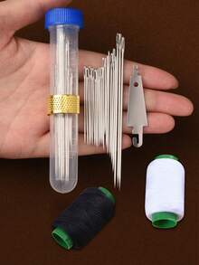 44pcs/Set Stainless Steel Needles, 1pc Thimble, 1pc Seam Ripper, 1 Roll White Thread, 1 Roll Black Thread - Classic Sewing Needles With Finger Protector And Handheld Threader, Convenient Sewing Tools, Sewing Supplies - Multicolor - View 7