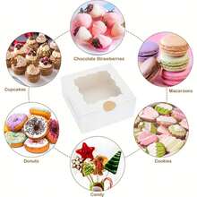 3 قطع/6 قطع/12 قطعة علبة كيك مع نافذة شفافة، علبة مافن، علبة تغليف كب كيك ورقية، علبة طلب الخبز، علبة تارت، علبة معجنات، علبة تغليف بسكويت وكيك، علبة مافن، علبة معجنات، كيك بشكل نجمة الثلج - أبيض - مشاهدة 6